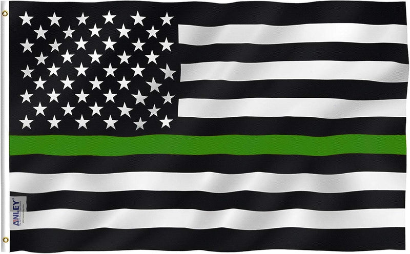 3 x 5 ft Thin Yellow Line Polyester Flag with Brass Grommets product photo