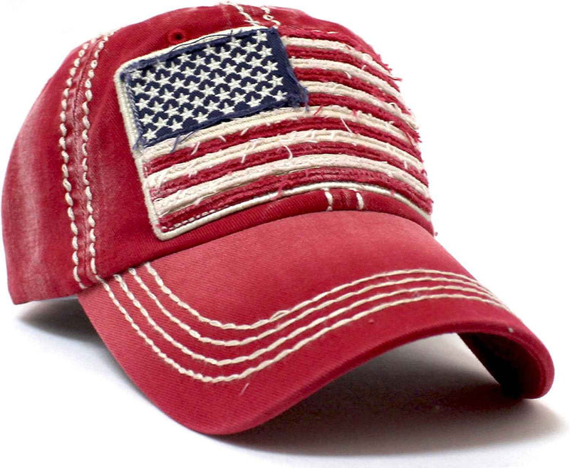 Vintage American Flag Patch Embroidery Baseball Hat