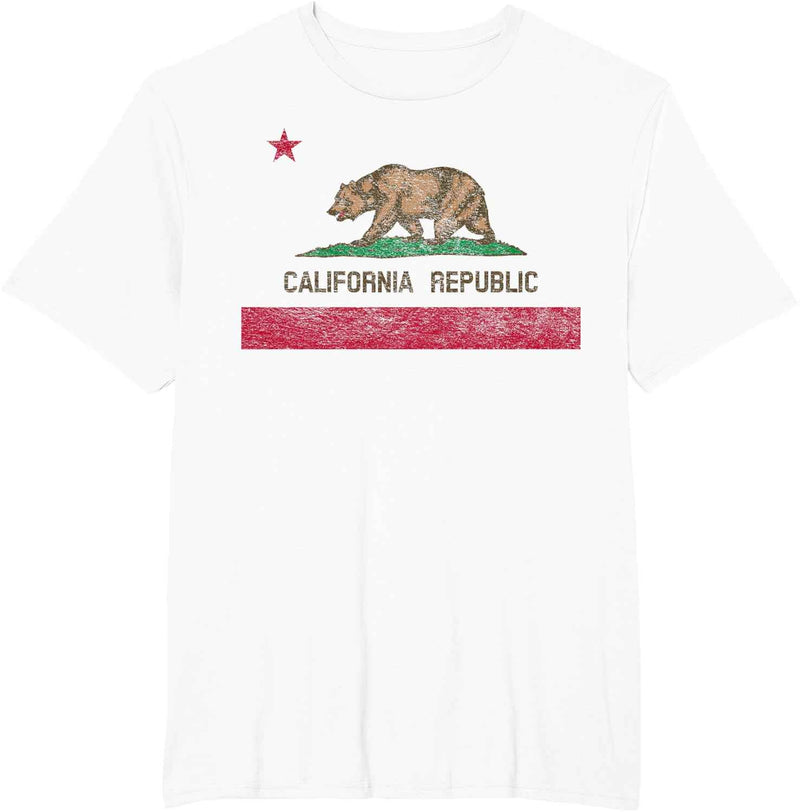 California State Flag Distressed T Shirt Adult Kids Big Tall Sizes main product photo