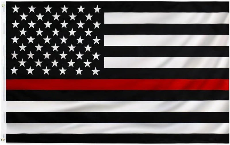 Thin Red Line USA Flag Support Fire Fighters 3 x 5 ft