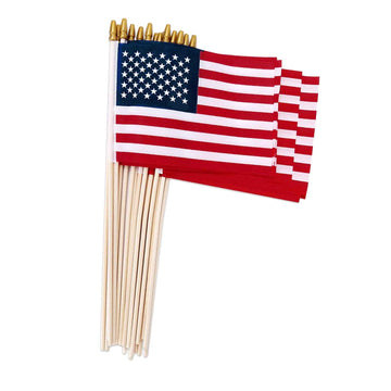 100 Pack Small American Flags on Stick 4x6 Inch US HandHeld Stick Flags product photo 4
