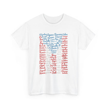 Puerto Rico Cities & Flag T-Shirt — Vintage Road Sign Tee