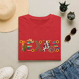 Texas Pattern T-Shirt — Western Cactus Cowhide & Serape Lettering