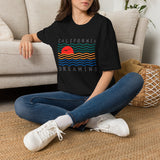 California Dreaming T-Shirt Sun and Colorful Waves