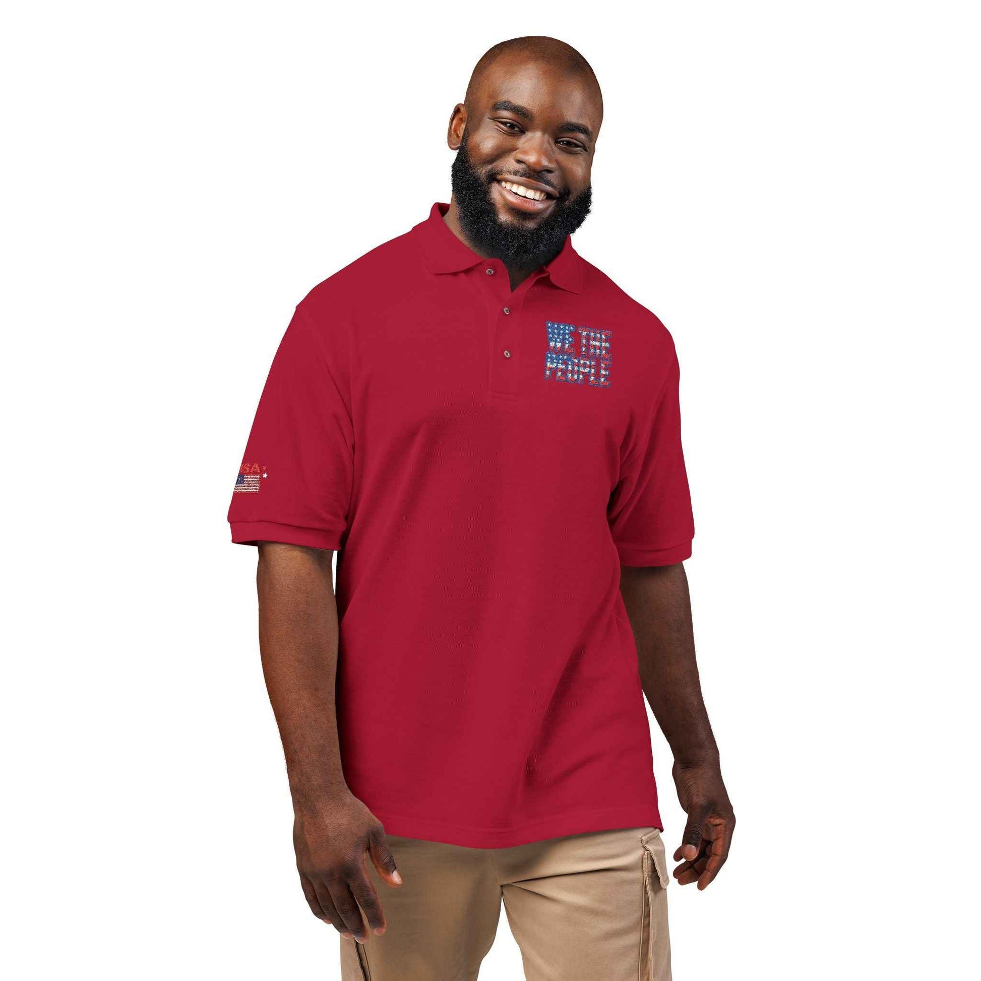 We The People Embroidered Polo