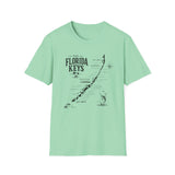 Florida Keys Map T-Shirt — Vintage Coastal Map Tee (The Florida Keys)
