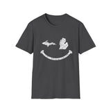 Michigan Smile T-Shirt – Distressed Upper & Lower Peninsula Graphic Tee
