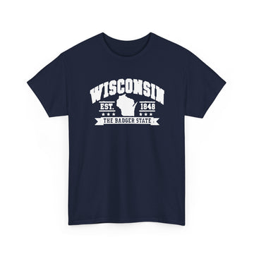 Wisconsin T‑Shirt — Plain Crewneck Cotton Tee