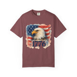 Bald Eagle w/ USA Flag Watercolor America T‑Shirt