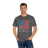 Freedom Kids Crayon Drawing American Flag T-Shirt