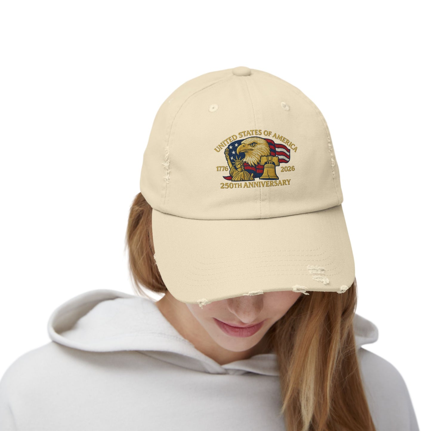 United States of America 1776-2026 Distressed Baseball Hat