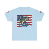 USA American Flag Bass Fishing T-Shirt – Made in USA