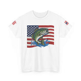 USA American Flag Bass Fishing T-Shirt – Made in USA
