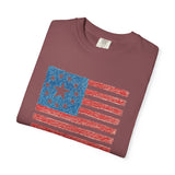 Freedom Kids Crayon Drawing American Flag T-Shirt