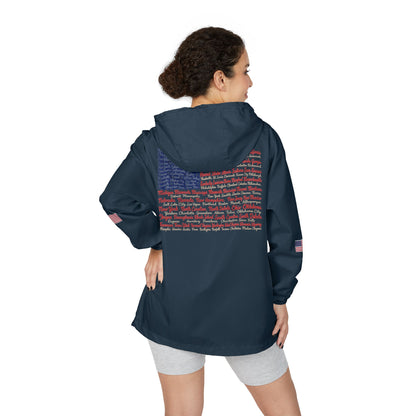 USA States & Cities American Flag Windbreaker Jacket