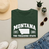 Montana The Treasure State T-Shirt — Established 1889 State Outline Tee
