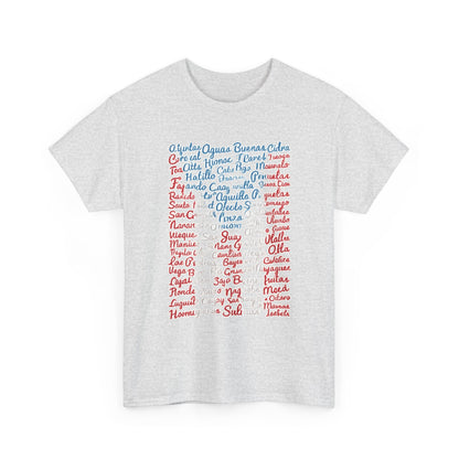 Puerto Rico Cities & Flag T-Shirt — Vintage Road Sign Tee