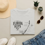 Florida Keys Map T-Shirt — Vintage Coastal Map Tee (The Florida Keys)