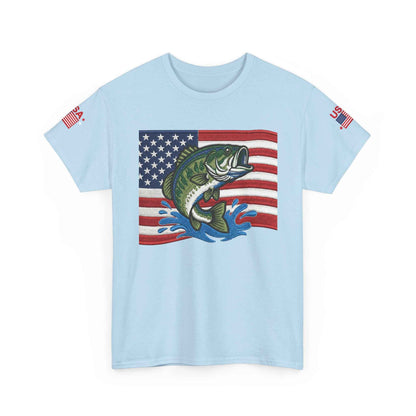 USA American Flag Bass Fishing T-Shirt – Made in USA