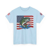 USA American Flag Bass Fishing T-Shirt – Made in USA