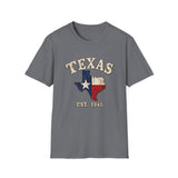 Texas Flag State T-Shirt — Vintage Lone Star Graphic Tee (EST. 1845)