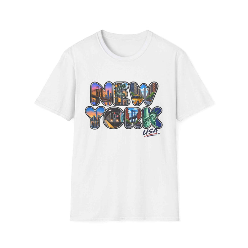 New York Graphic T-Shirt — Vintage Cityscape Lettering Tee