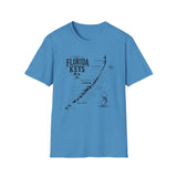 Florida Keys Map T-Shirt — Vintage Coastal Map Tee (The Florida Keys)