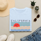 California Dreaming T-Shirt Sun and Colorful Waves
