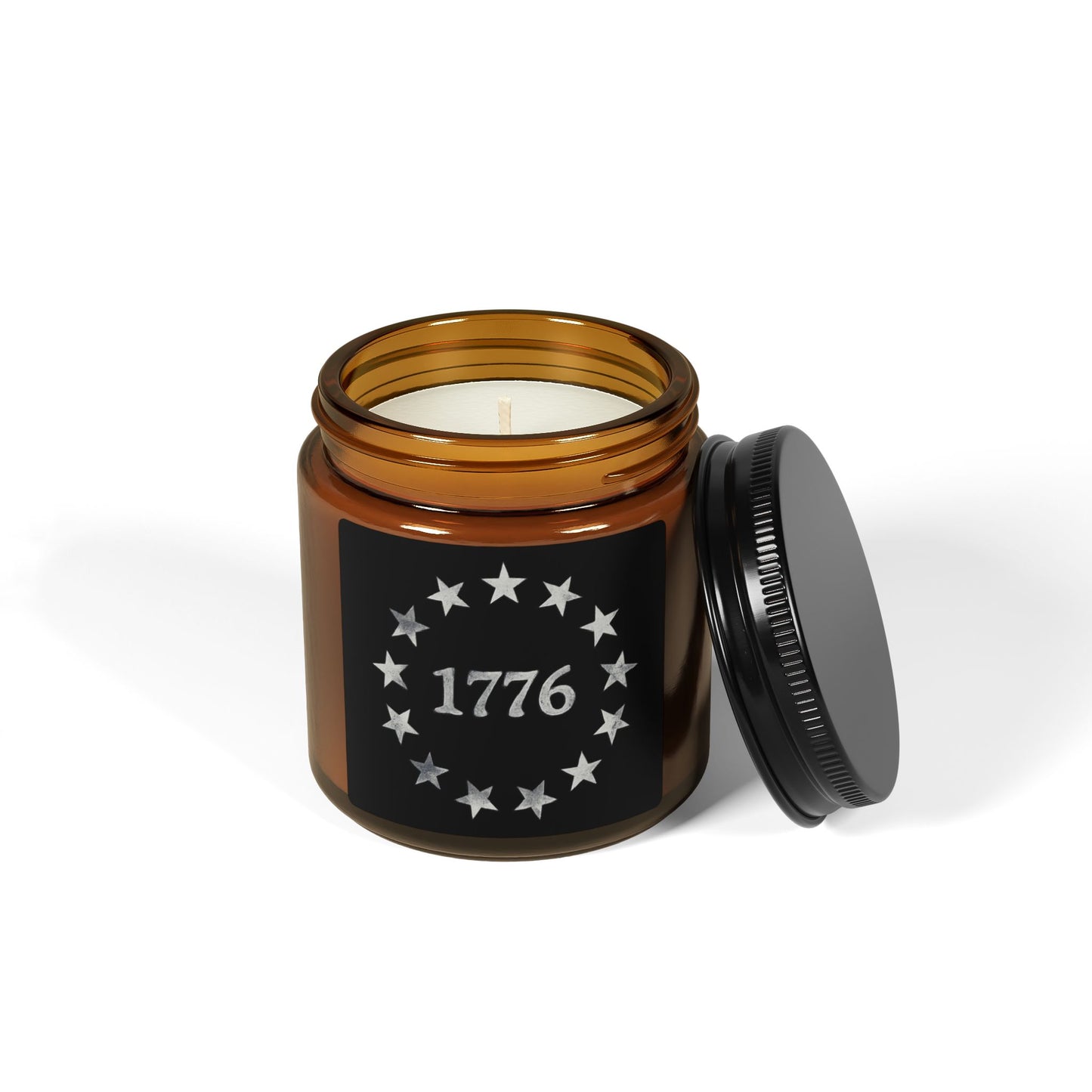 1776 Stars Soy Candle — Amber Jar Scented Candle