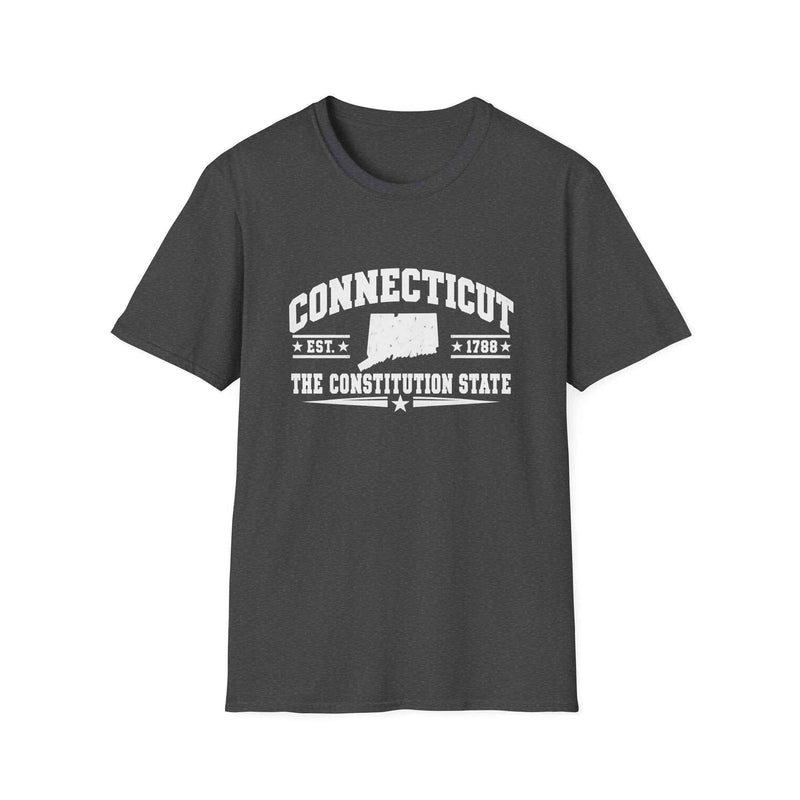 Connecticut State T-Shirt — 'The Constitution State' Vintage Map Tee (Est. 1788)