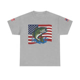 USA American Flag Bass Fishing T-Shirt – Made in USA