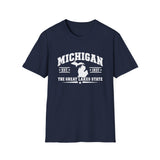 Michigan The Great Lakes State T-Shirt & Map & EST. 1837