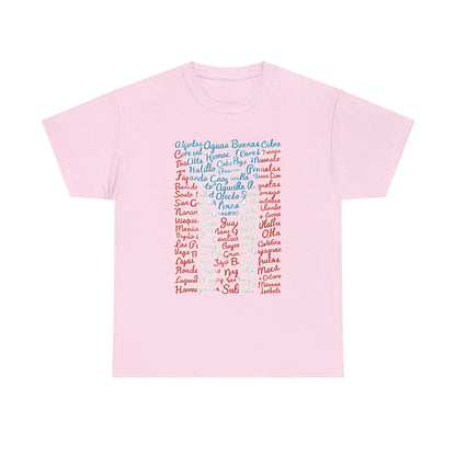 Puerto Rico Cities & Flag T-Shirt — Vintage Road Sign Tee