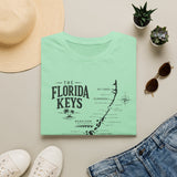 Florida Keys Map T-Shirt — Vintage Coastal Map Tee (The Florida Keys)