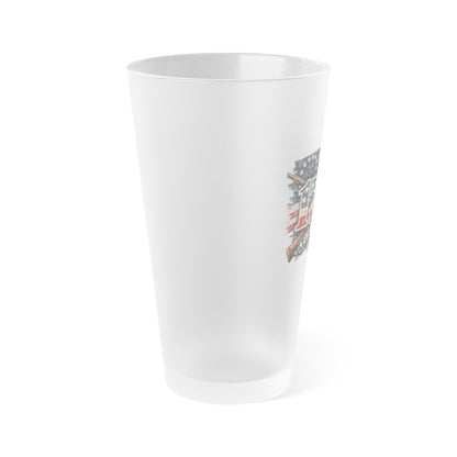 Frosted Pint Glass — 1776 American Flag Design, 16oz Patriotic Beer Glass