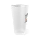 Frosted Pint Glass — 1776 American Flag Design, 16oz Patriotic Beer Glass