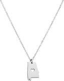 State of Alabama Shaped Necklace Alabama Pendant