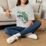 Florida Map T-Shirt — Illustrated State Landmarks & Coastal Icons