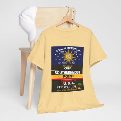 Key West Southernmost Point T-Shirt — 90 Miles to Cuba to USA Vintage Tee