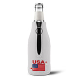 USA Zip-Up Bottle Cooler Sleeve — Patriotic USA Koozie