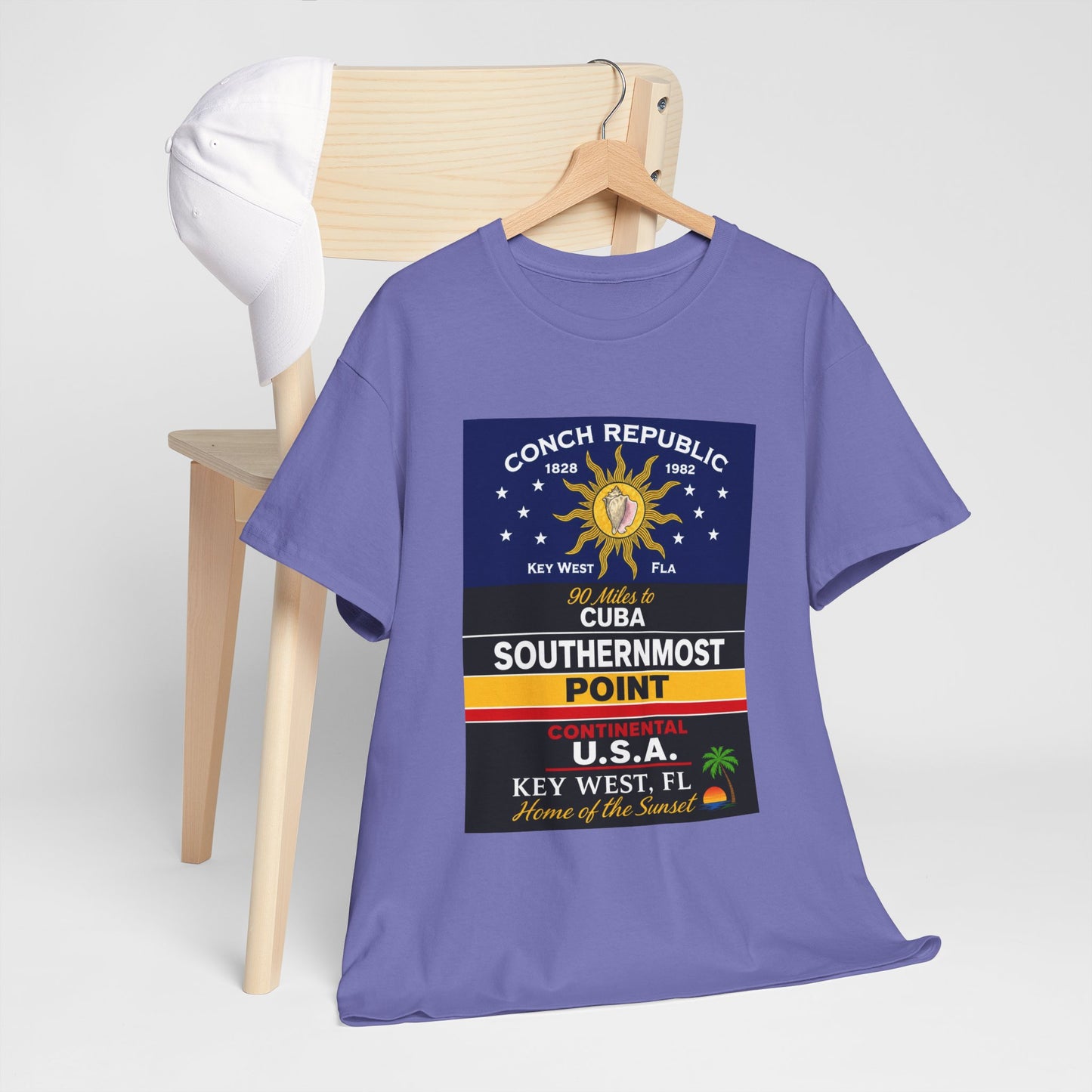 Key West Southernmost Point T-Shirt — 90 Miles to Cuba to USA Vintage Tee