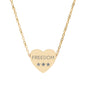 Engraved Freedom Heart Necklace — Patriotic Stainless / Silver Pendant