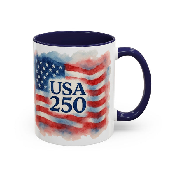 Watercolor America 250 Flag Coffee Mug