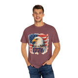 Bald Eagle w/ USA Flag Watercolor America T‑Shirt