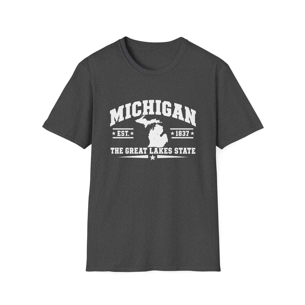 Michigan The Great Lakes State T-Shirt & Map & EST. 1837