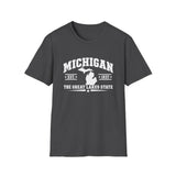 Michigan The Great Lakes State T-Shirt & Map & EST. 1837