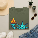 Statue of Liberty Pizza Tee — Funny NYC Pizza T‑Shirt