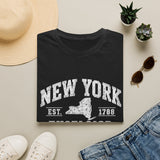 New York Excelsior T-Shirt — Vintage State Map Tee (Est. 1788)