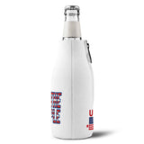 We The People Zip-Up Bottle Cooler Sleeve — Patriotic USA Koozie