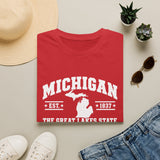 Michigan The Great Lakes State T-Shirt & Map & EST. 1837